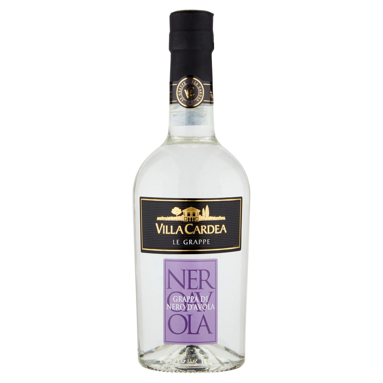 Grappa nero d'avola 40 gradi villa cardea bottiglia ml 500 - Immagine 01