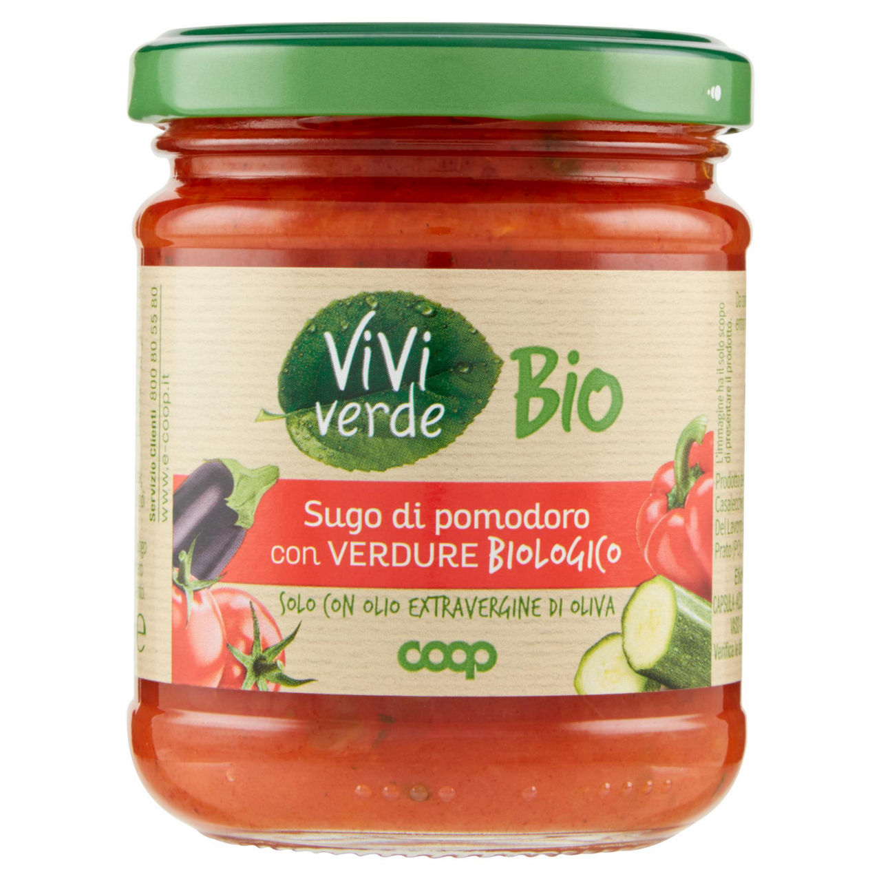 Sugo di pumodoro con verdure biologico vivi verde 190 g