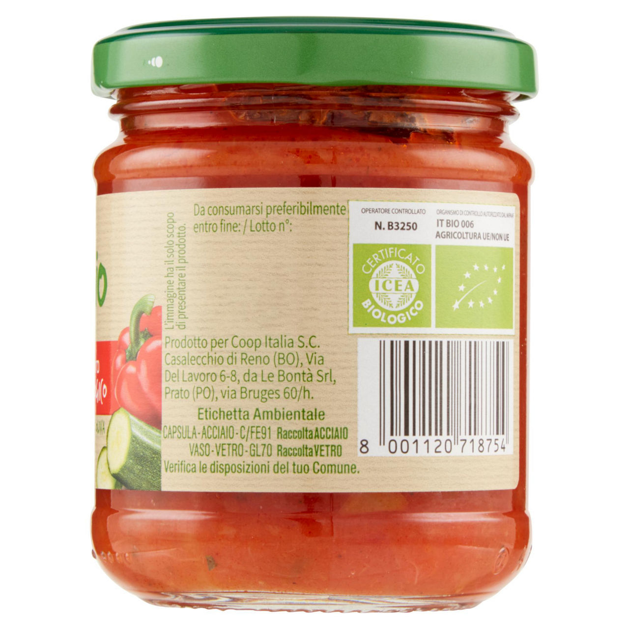 Sugo di pumodoro con verdure biologico vivi verde 190 g - Immagine 31