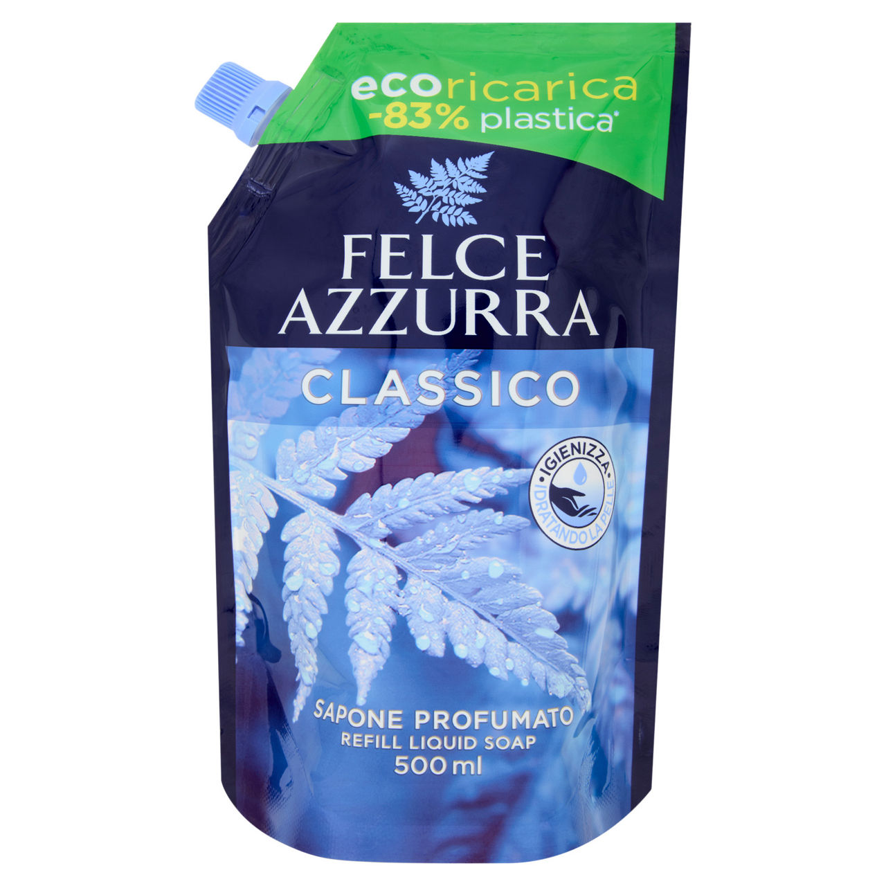 Ecoricarica sapone liquido felce azzurra classico ml500 - Immagine 01