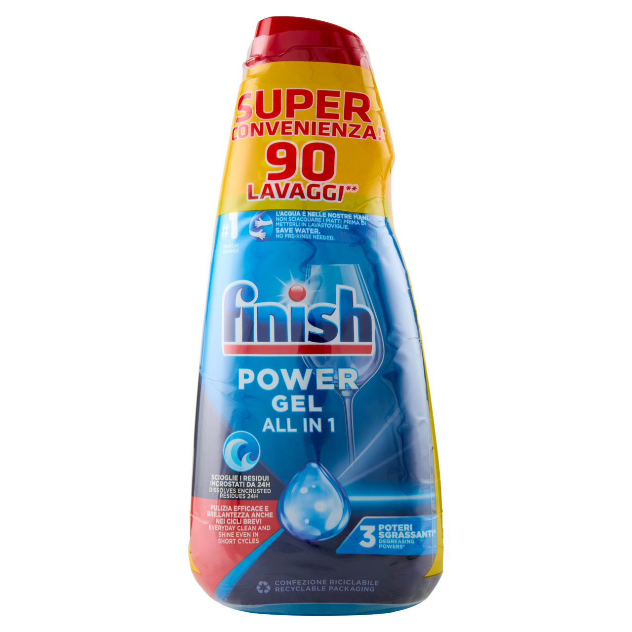 Detersivo lavastoviglie power gel max fresh 3 pz x 30 lavaggi - Immagine 01