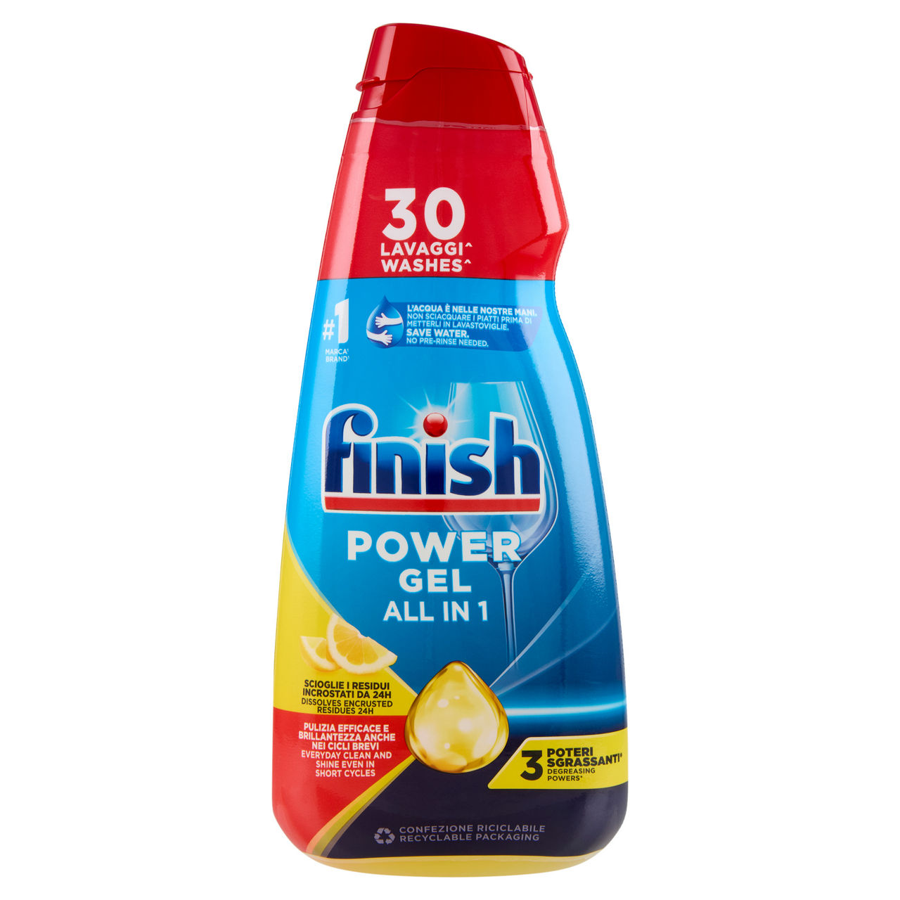 Detersivo lavastoviglie All in 1 Power Gel limone 30 lavaggi