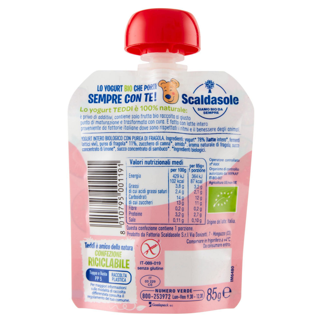 Pouch yogurt bio alla fragola 85 gr - Immagine 11