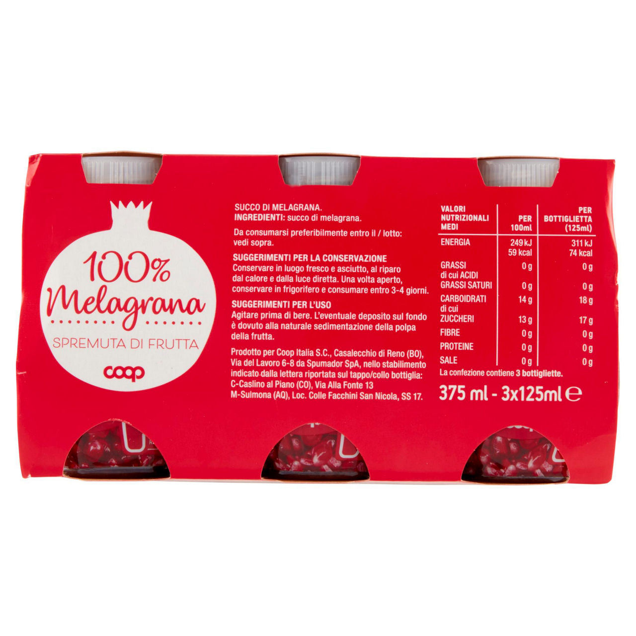 Spremuta 100% melograno coop rpet 30% cluster ml 125 x 3 - Immagine 41