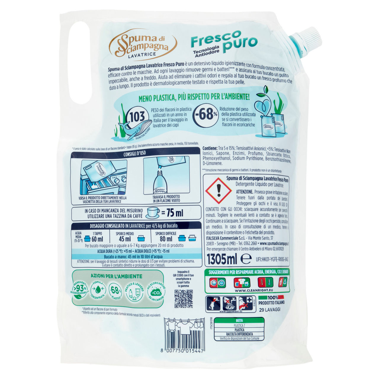 Detersivo lavatrice liq.ecoricarica spuma di sciampagna fresco puro 29lv l 1,305 - Immagine 21