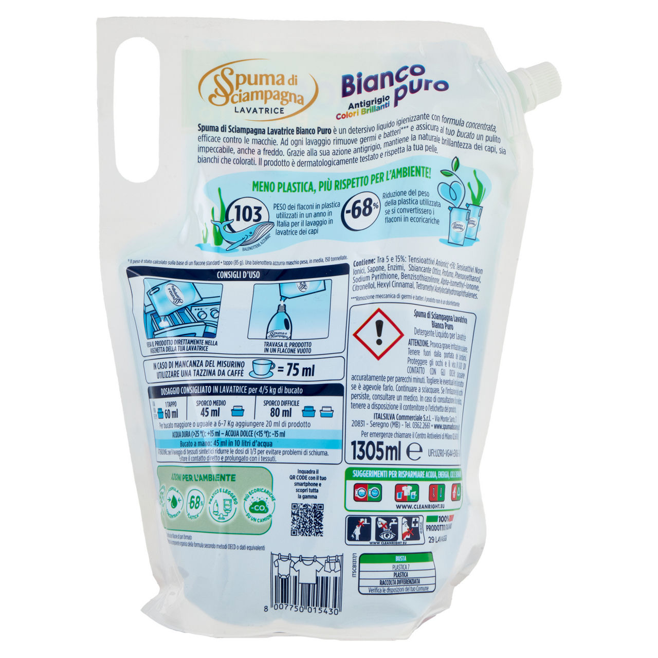 Detersivo lavatr.liqu.ecoricarica spuma di sciampagna bianco puro 29lav l 1,305 - Immagine 21