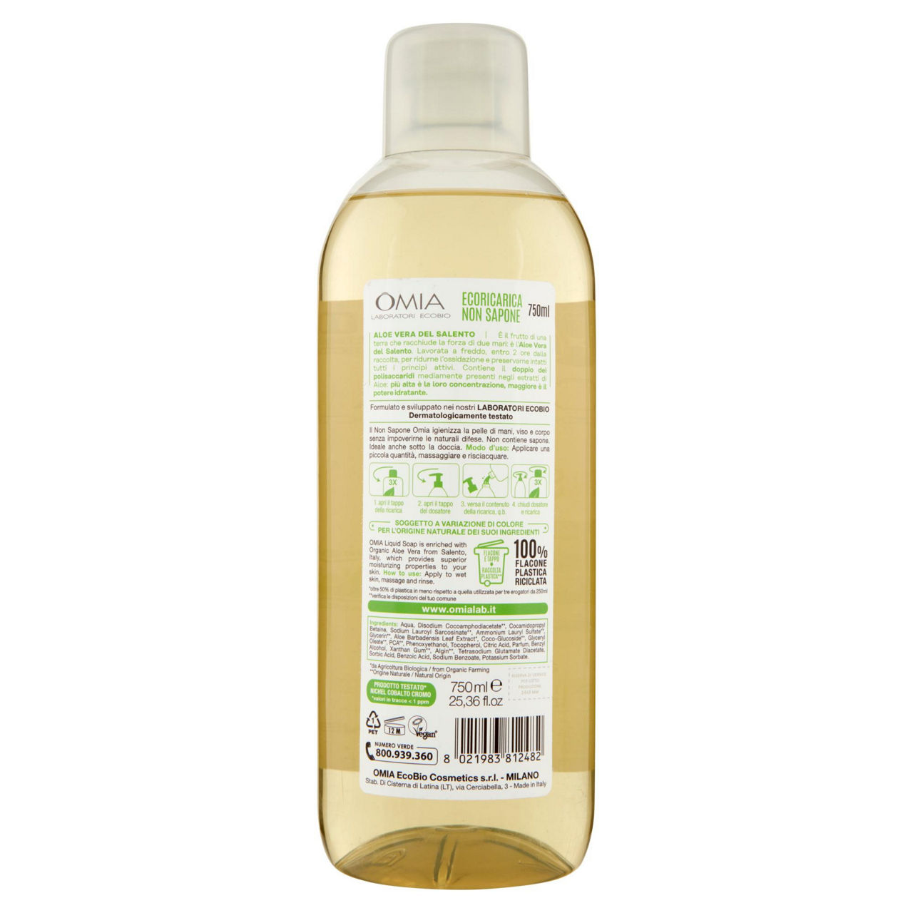 Sapone liquido ricarica aloe ecobio omia ml 750 - Immagine 51