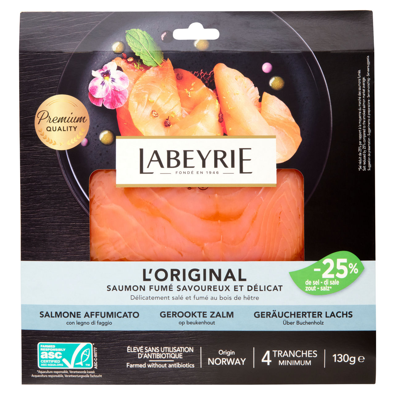 Salmone norvegese affumicato 130 gr