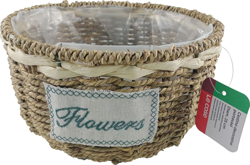 Cestino decorativo portavasi diametro 25 cm - Immagine 01