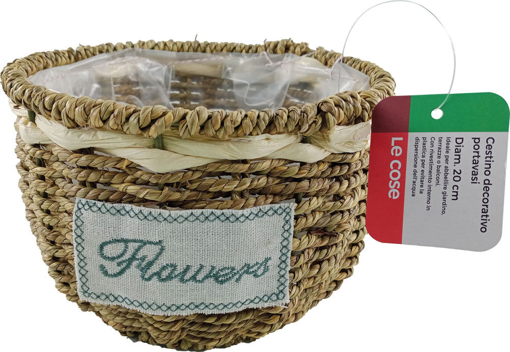 Cestino decorativo portavasi diametro 20cm - Immagine 01
