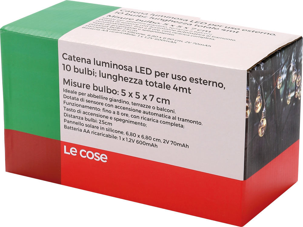 Catena luminosa 10 led 4 mt - Immagine 01