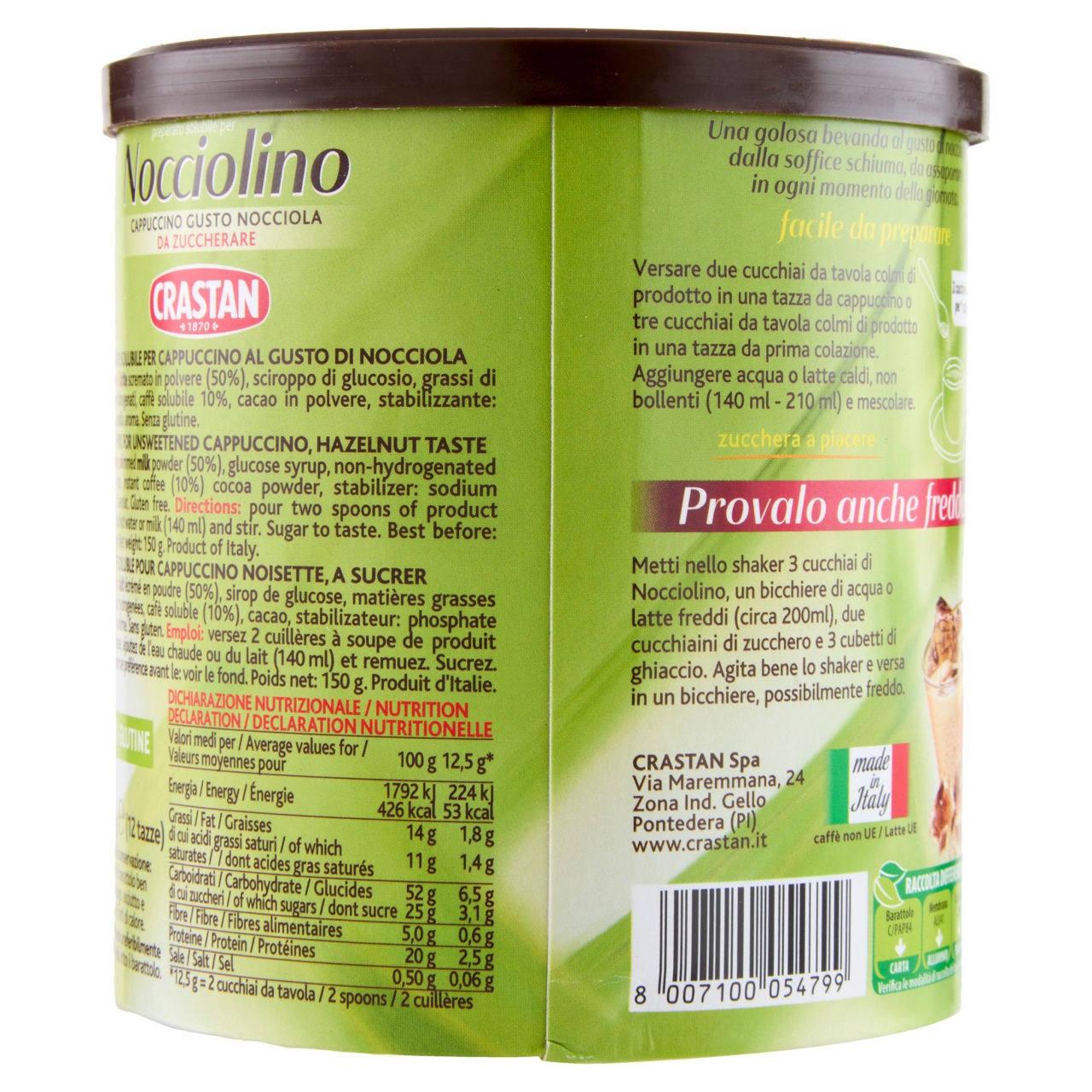 Preparato solubile per cappuccino gusto nocciola 150 gr - Immagine 21