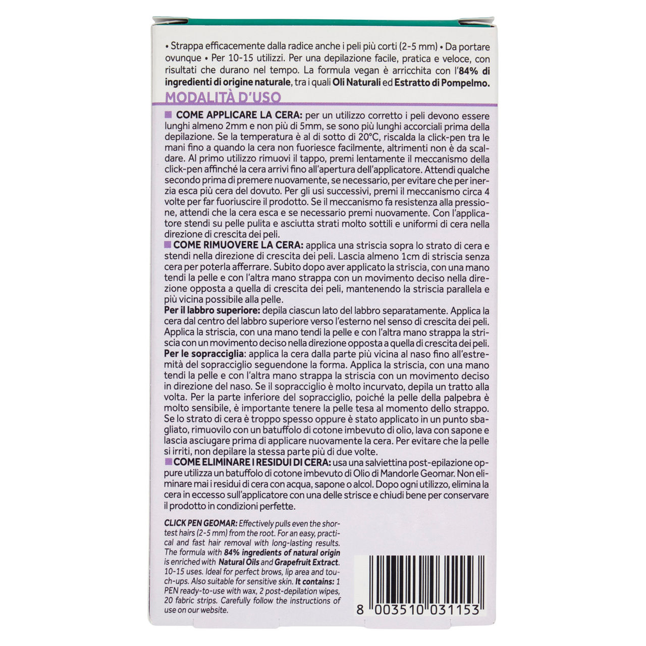 Cera depilatoria di precisione Click-Pen viso 1 pz - Immagine 11