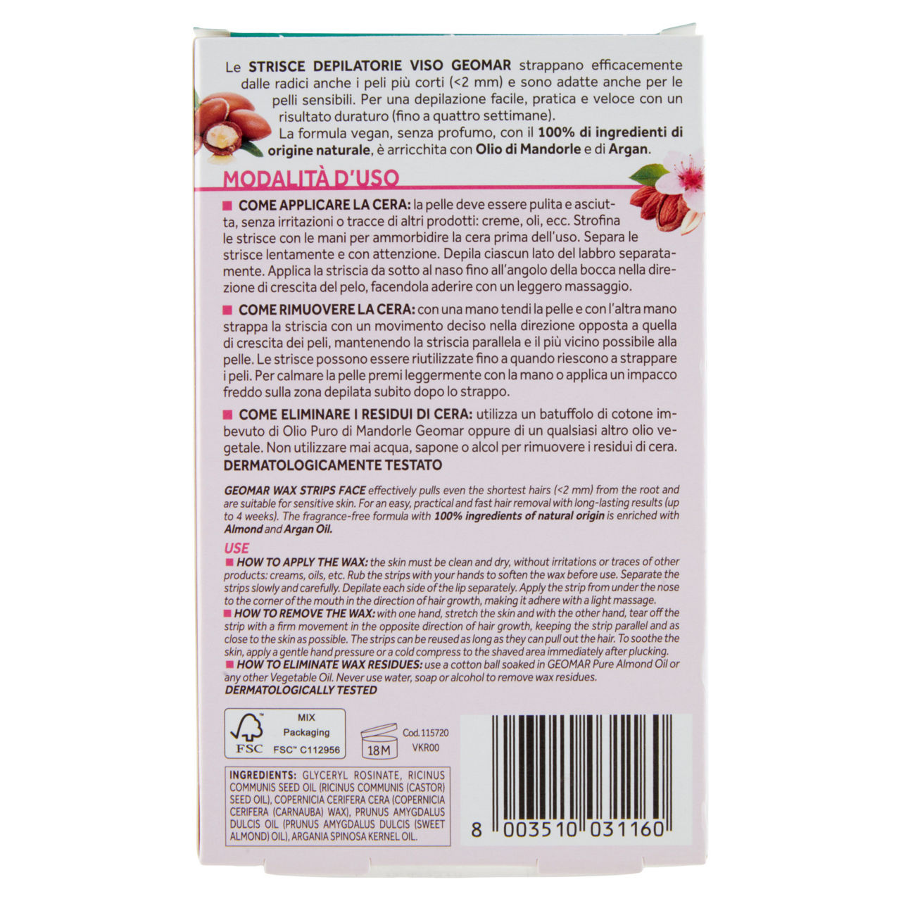Strisce depilatorie viso pronte all'uso 20 pz - Immagine 31
