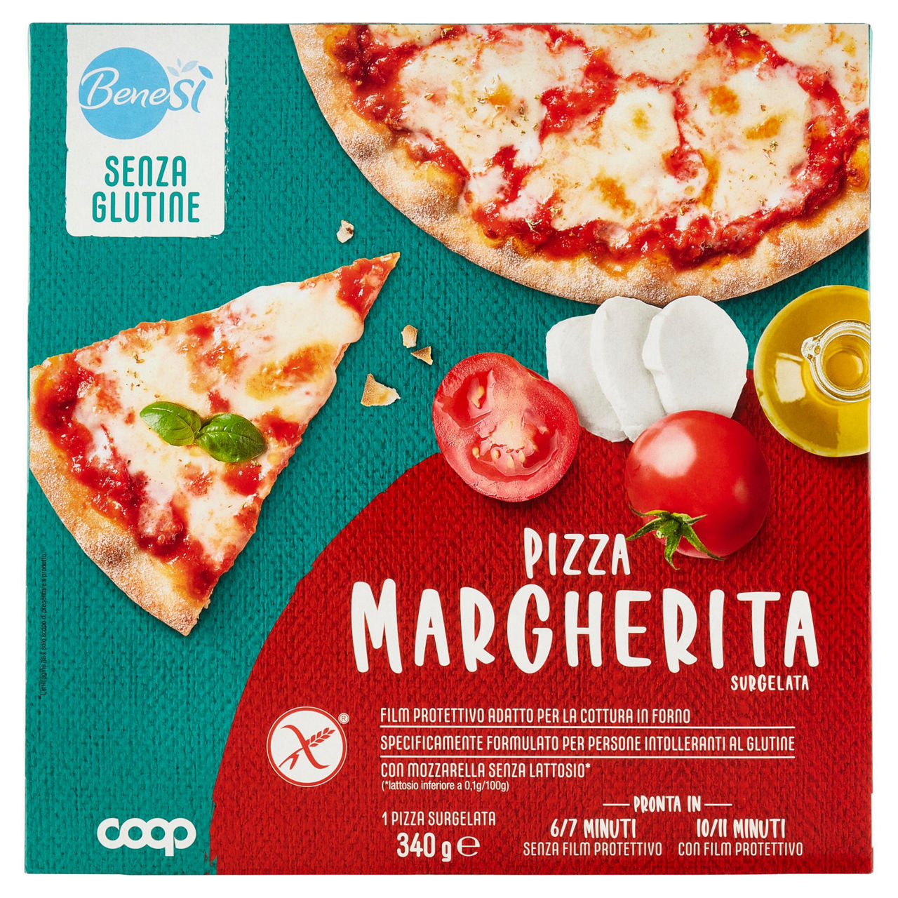 Pizza Margherita senza glutine e senza lattosio 340 gr