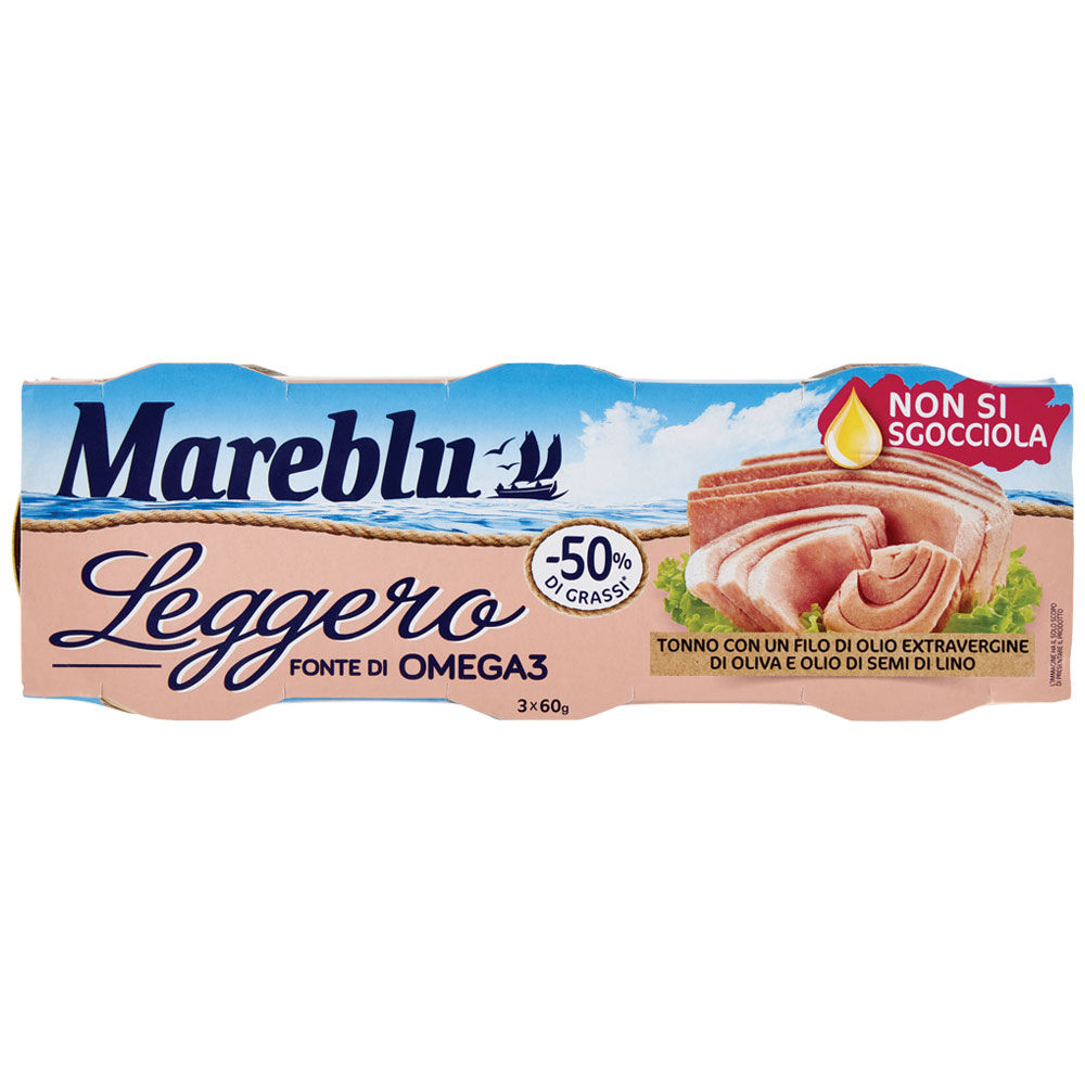 Tonno leggero con un filo di olio extravergine di oliva 3 pz x 60 gr - Immagine 01