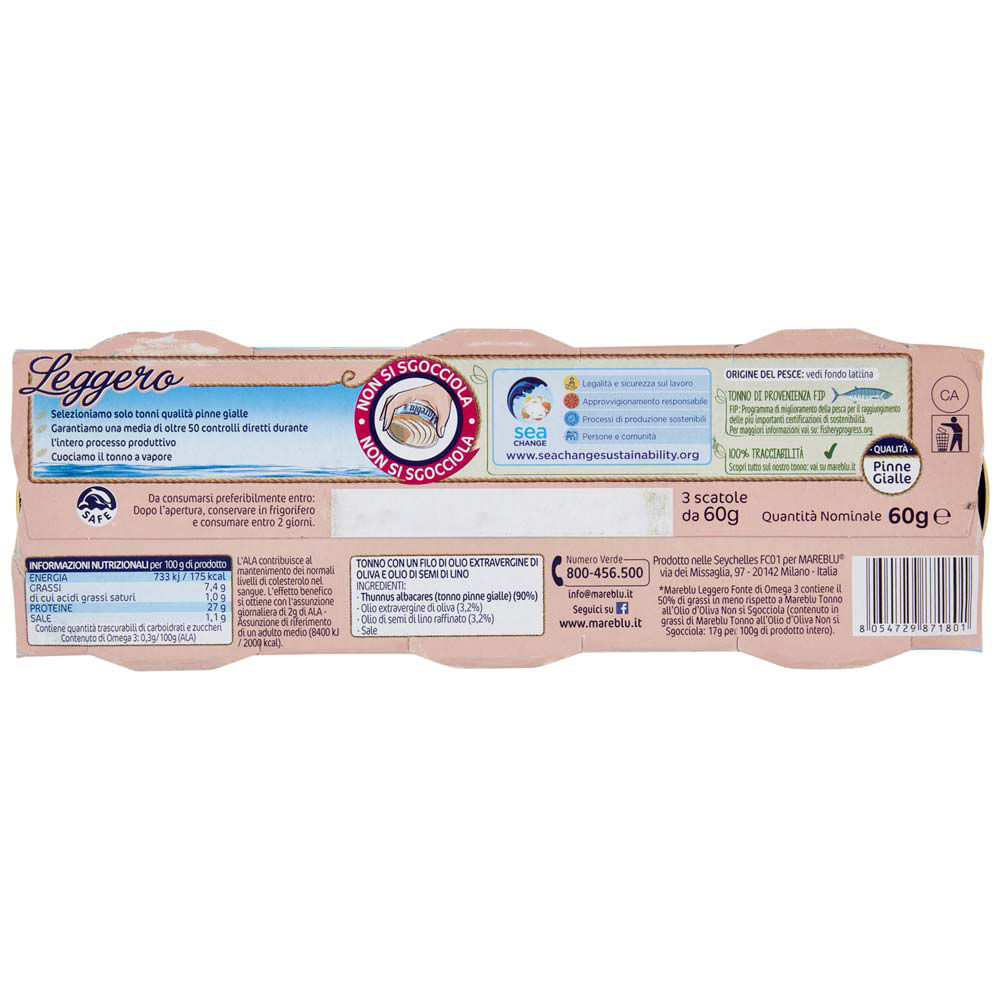 Tonno leggero con un filo di olio extravergine di oliva 3 pz x 60 gr - Immagine 21