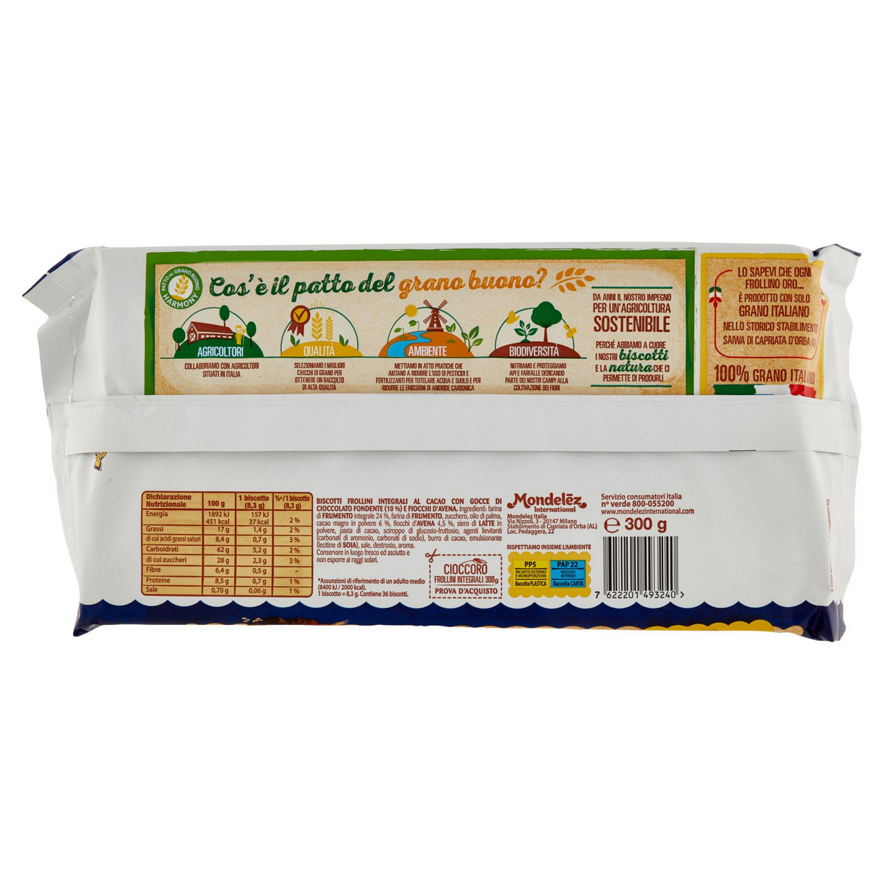 Biscotti integrali con cacao gocce di cioccolato e fiocchi d'avena 300 gr - Immagine 51