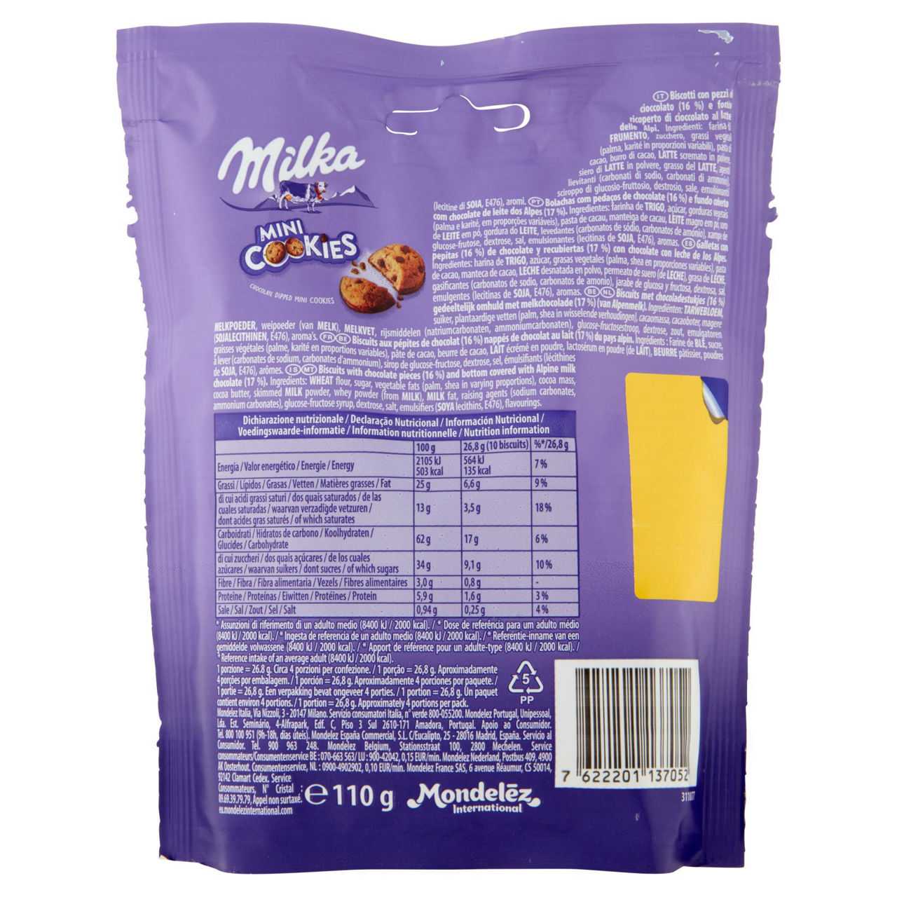Biscotti Mini Cookies con pezzi di cioccolato 110 gr - Immagine 41