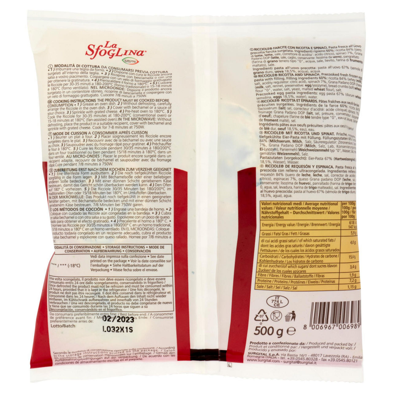 Ricciole farcite con ricotta e spinaci surgelate 500 gr - Immagine 31