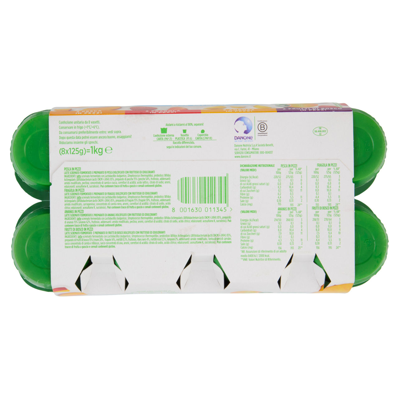 Yogurt con probiotico bifidus zero grassi frutta assortita 8 pz da 125 gr - Immagine 31