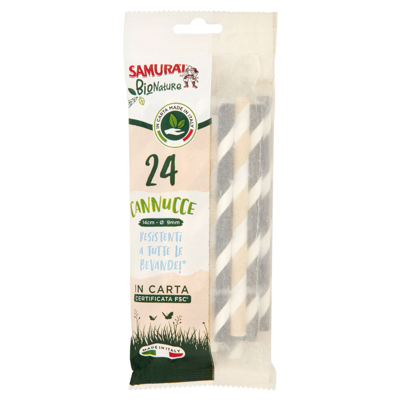Cannucce di carta samurai bionature 140x9 pz 24 - Immagine 01