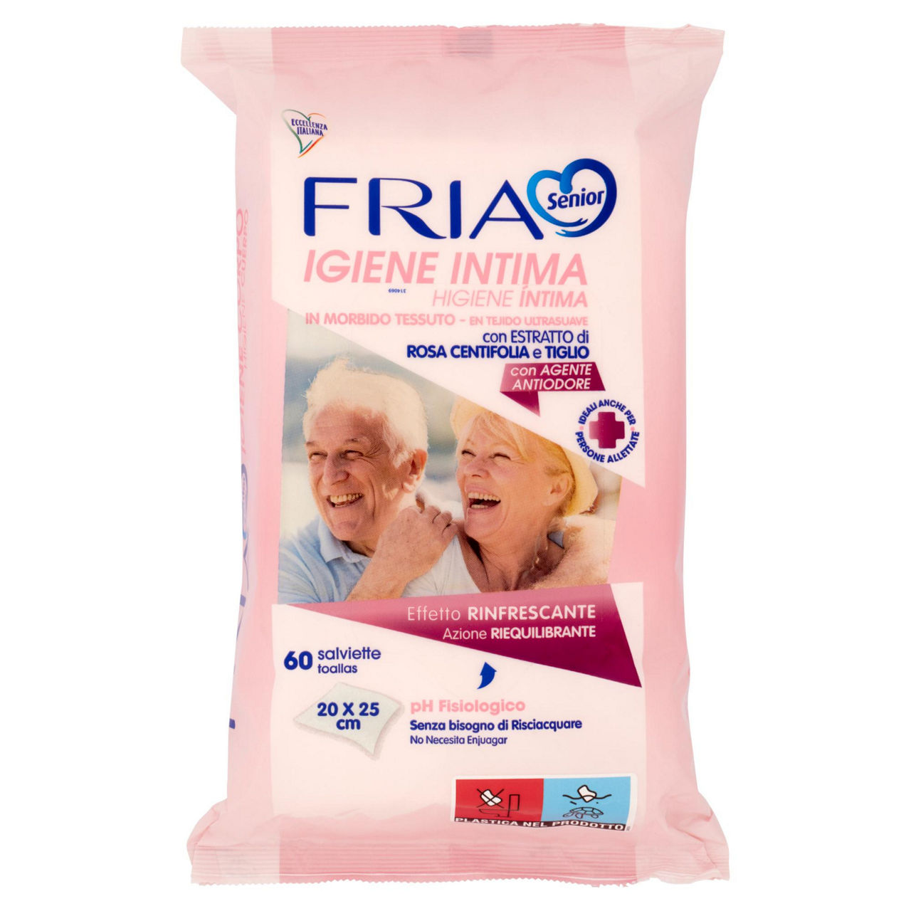 Salviette umidificate senior igiene intima 60 pz