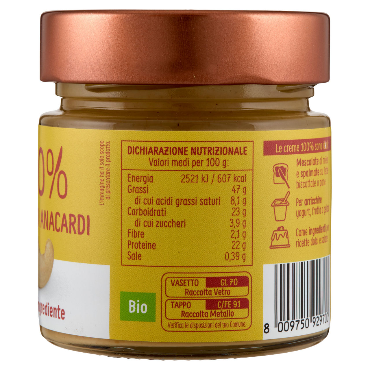 Crema spalmabile bio agli anacardi 175 gr - Immagine 51