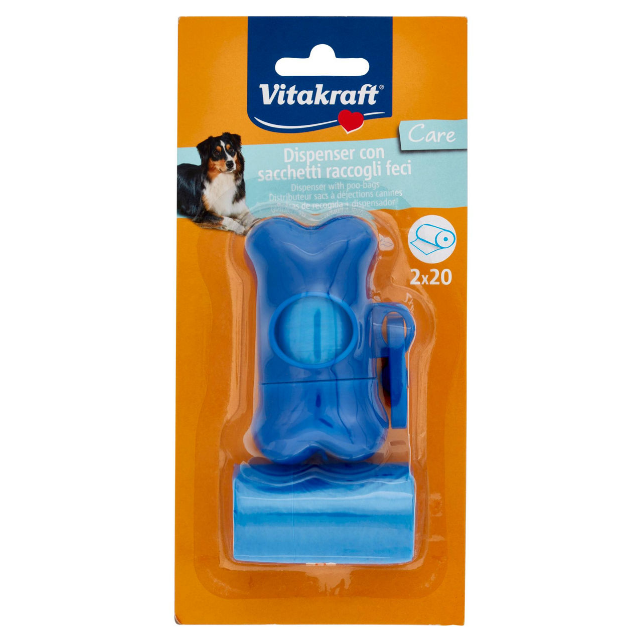 Dispenser con sacchetti raccogli feci 2 x 20 pz - Immagine 01