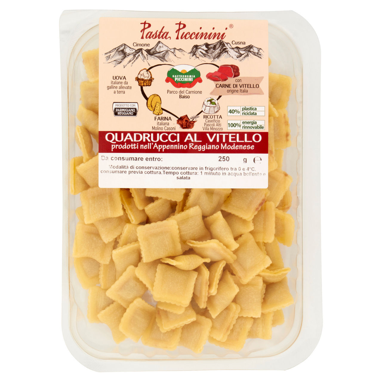 Quadrucci freschi al vitello 250 gr - Immagine 01