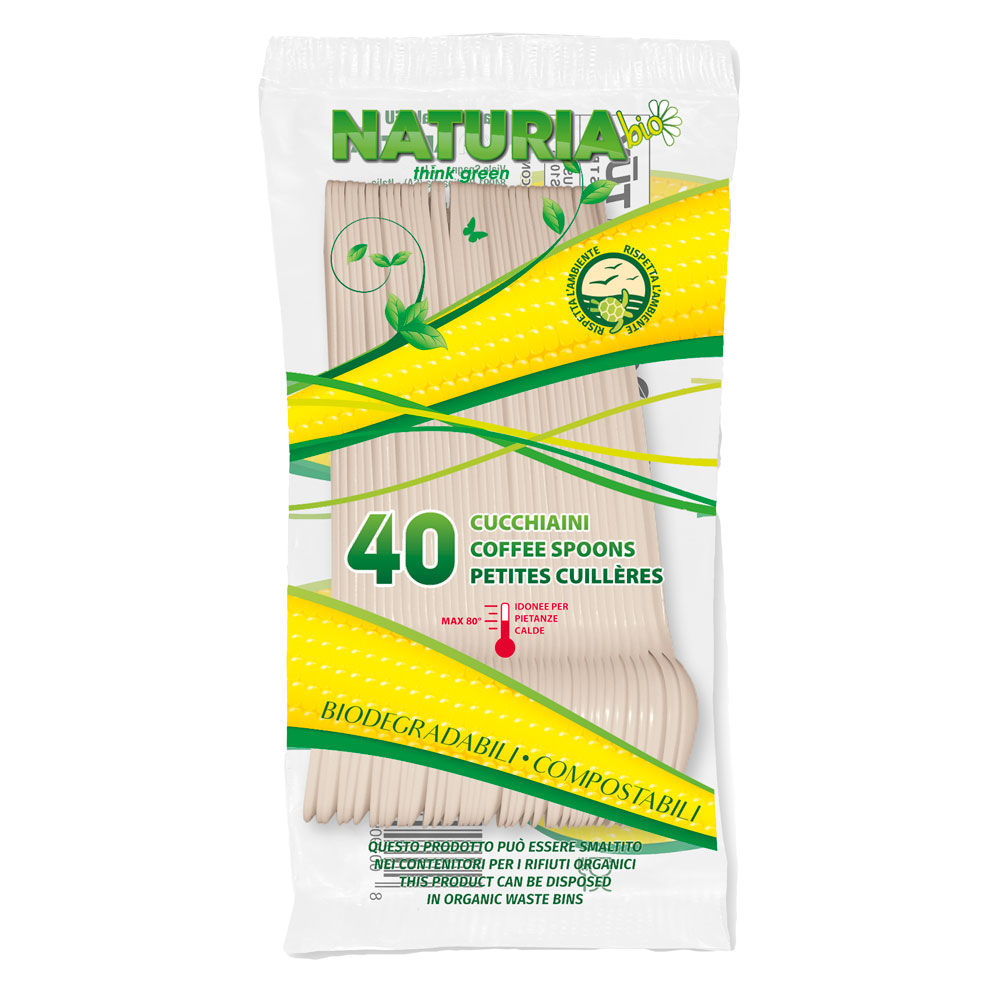 Cucchiaini biodegradabili compostabili 40 pz