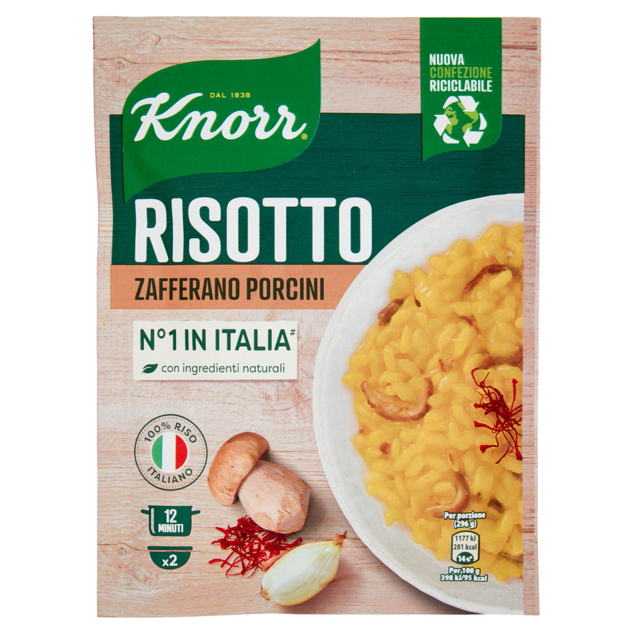 Risotto pronto zafferano e funghi porcini 175 gr