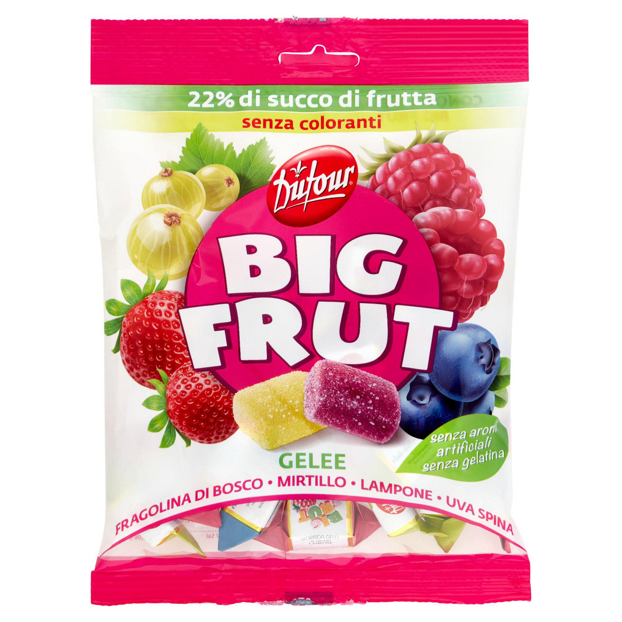 Caramelle morbide gelée Big Frut ai frutti di bosco 150 gr