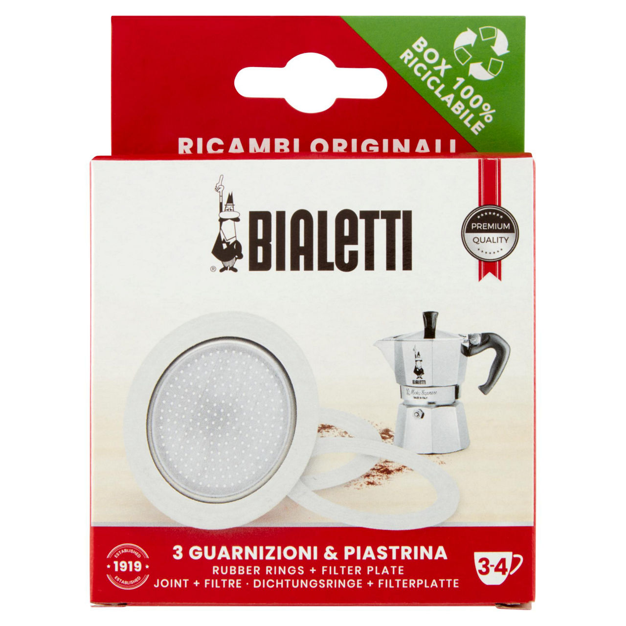 Blister 3 guar+ 1 piastrina 3/4 tz bialetti