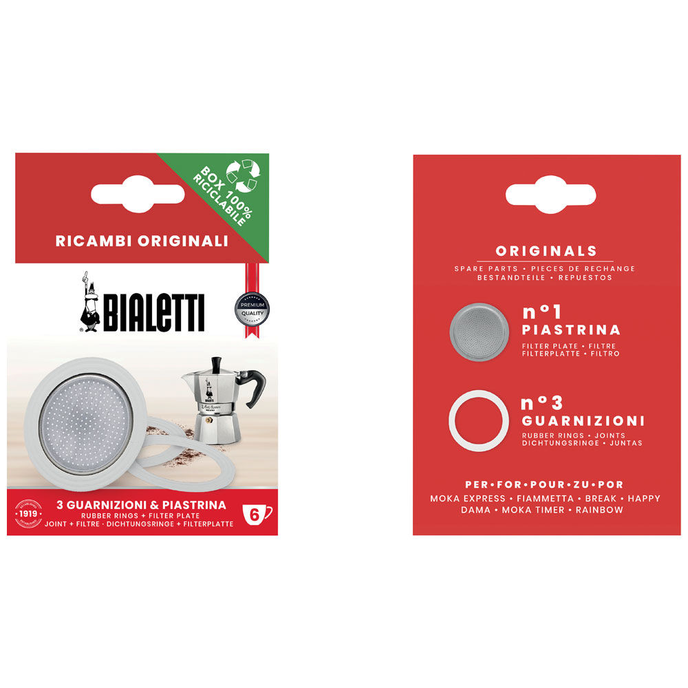 Guarnizioni 3 pz e piastrina 1 pz 6 tazze