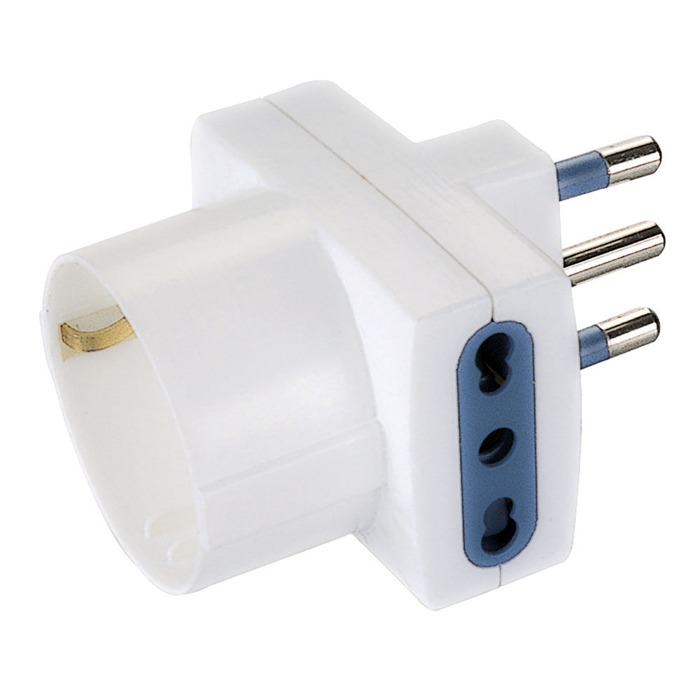 Adattatore c/spina 16a 2p+t 2 prese 10/16a 2p+t imq