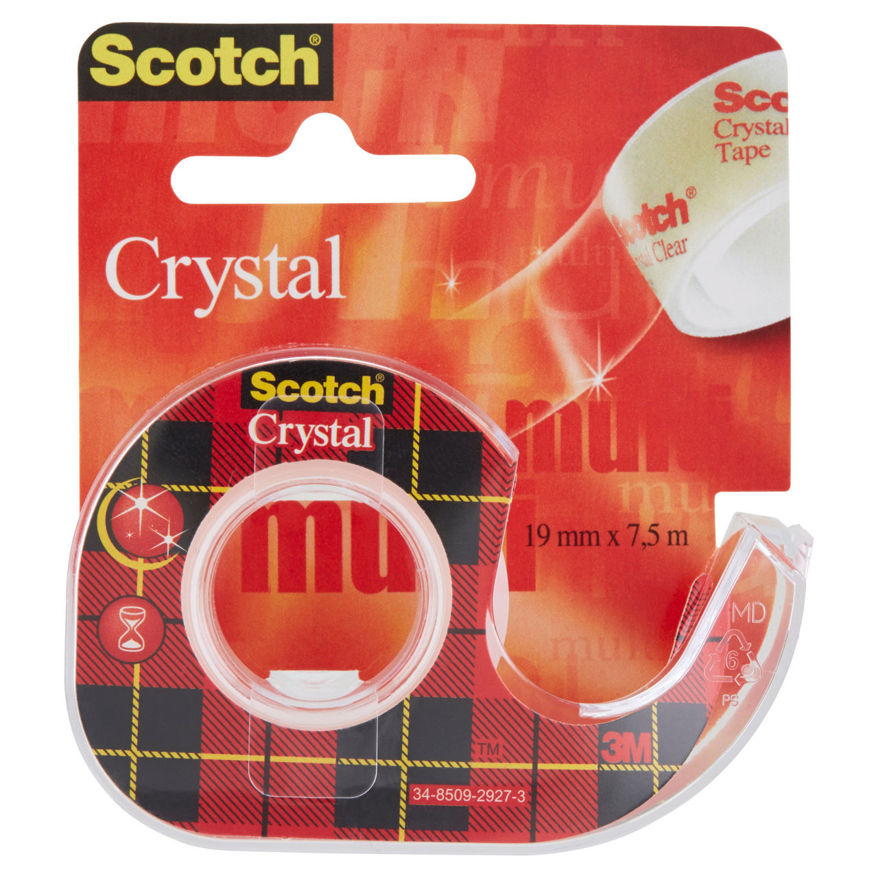 Nastro adesivo Scotch Crystal con chiocciola 19 mm x 7,5 mt