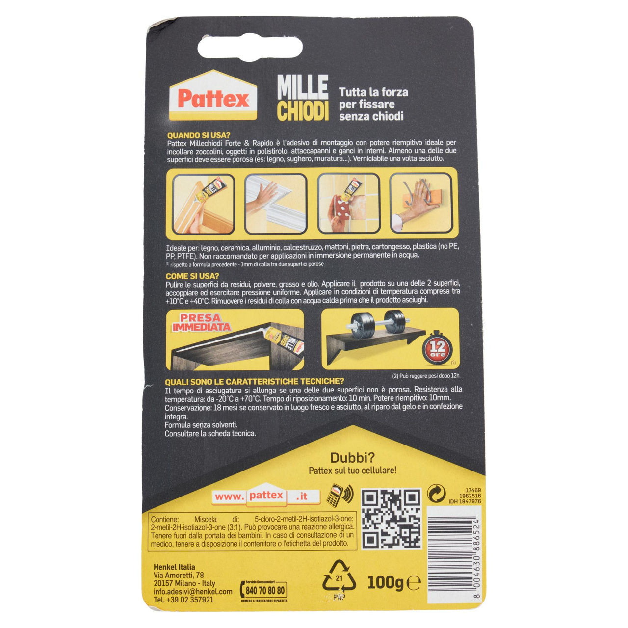 Colla millechiodi 100 gr pattex acrilico base acquosa - Immagine 31