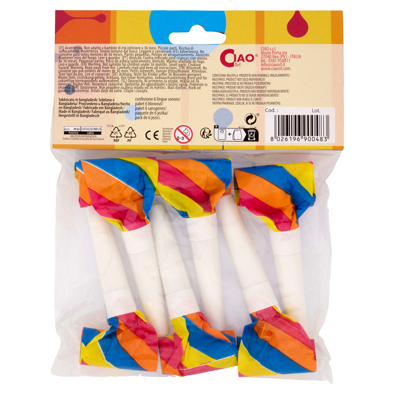 Confezione 6 lingue sonore con cavallotto - Immagine 11