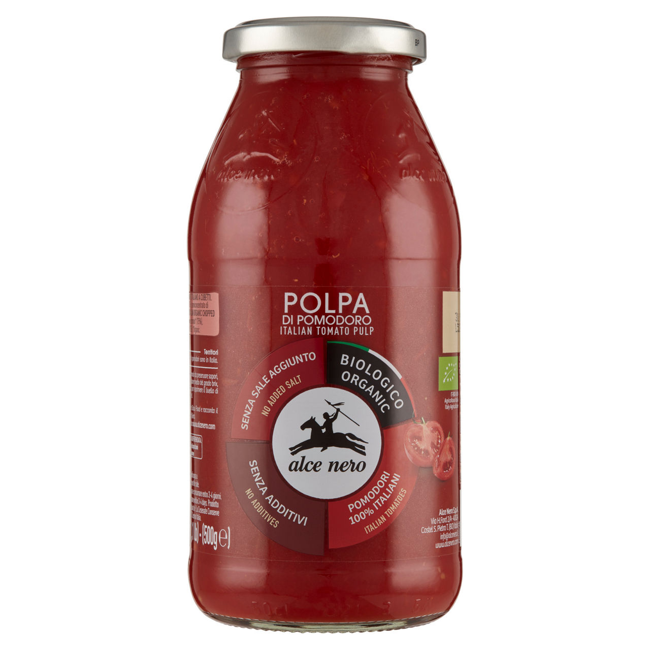 Polpa pomodoro alce nero biologica pezzetti btg vetro gr 500