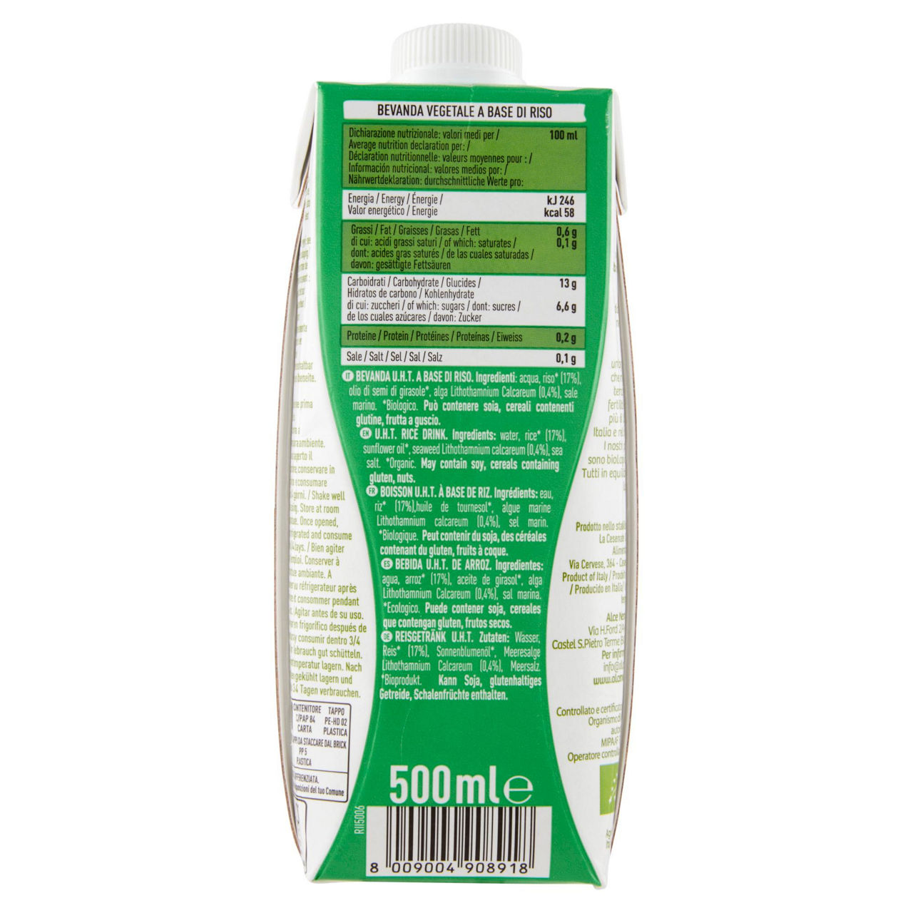 Bevanda di riso bio senza zucchero 500 ml - Immagine 41