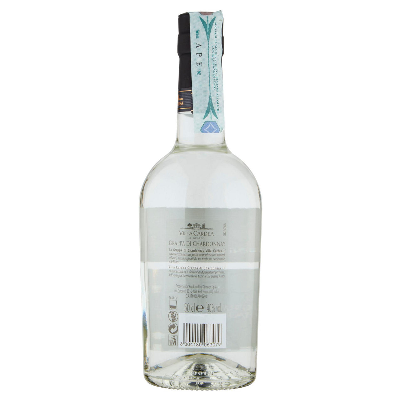 Grappa chardonnay 40 gradi villa cardea bottiglia ml 500 - Immagine 51