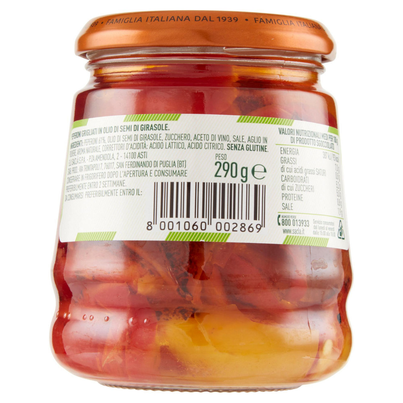 Peperoni grigliati in olio di semi di girasole 290 gr - Immagine 11