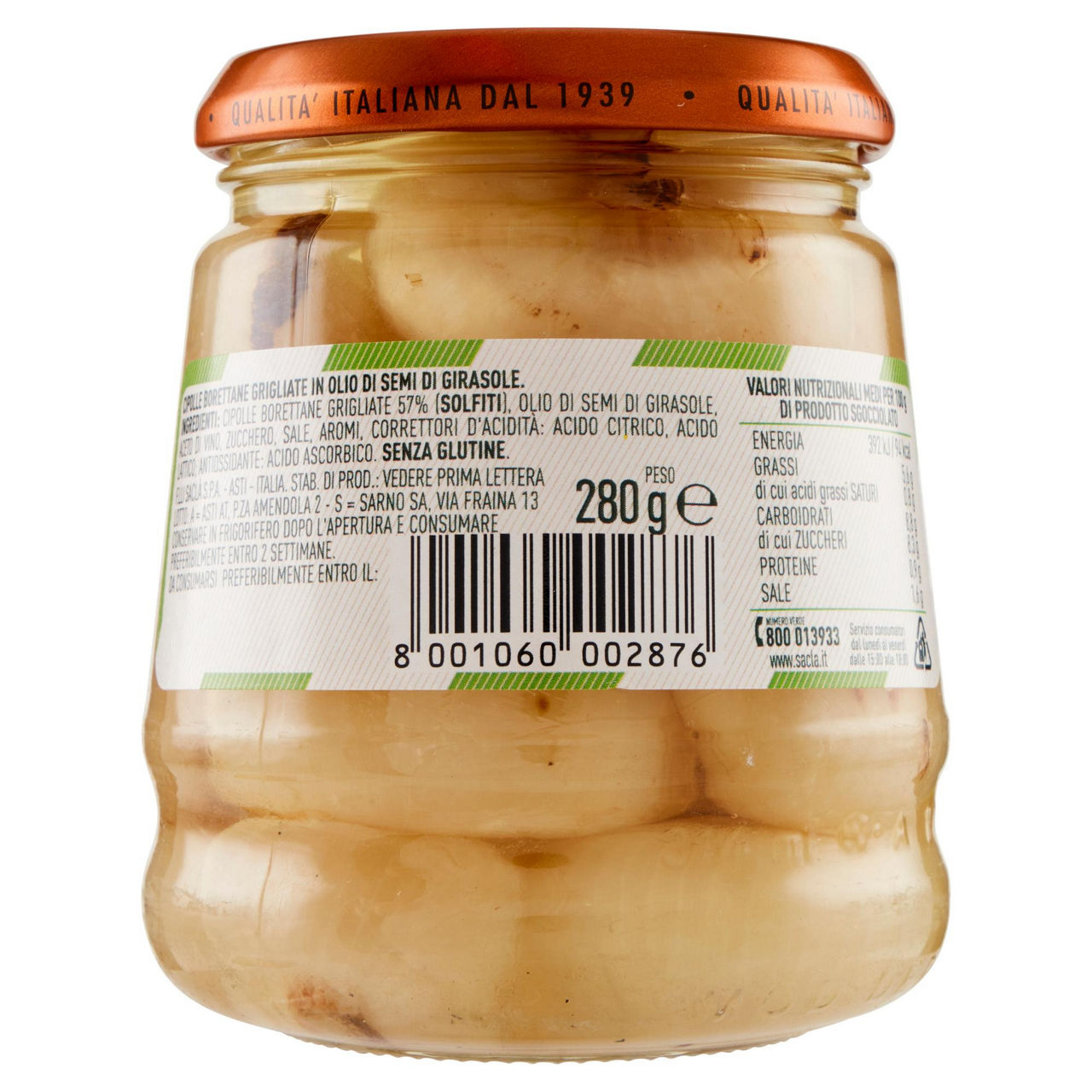 Cipolle borettane grigliate in olio di semi di girasole 280 gr - Immagine 11