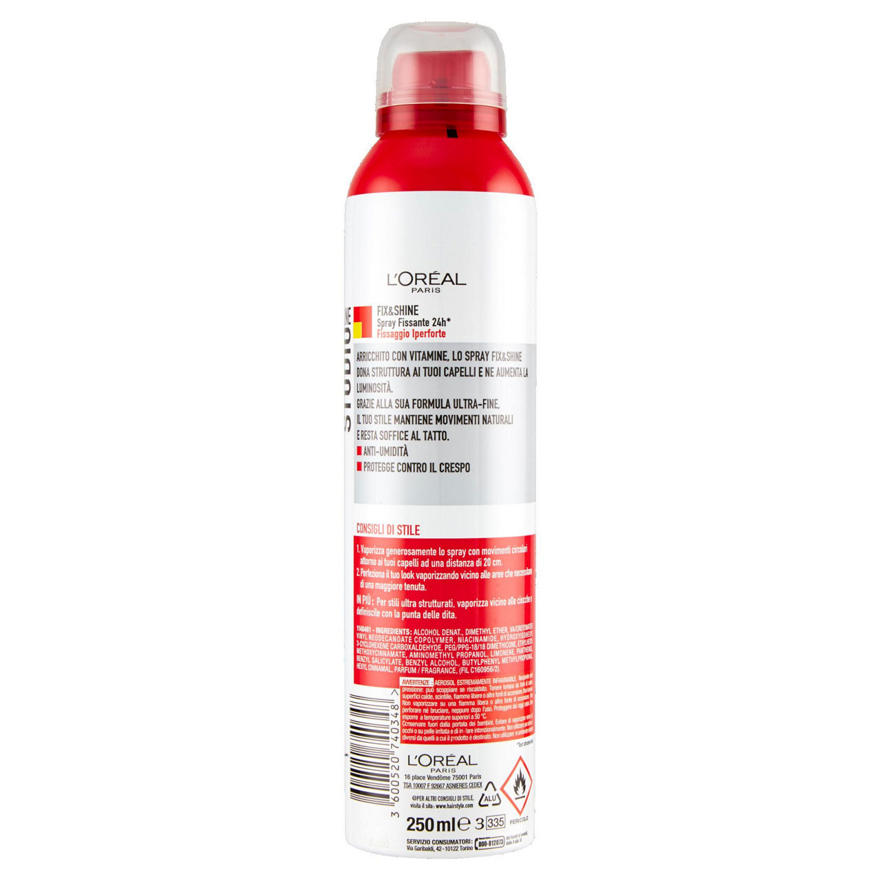 Styling capelli spray fissante Fix&Shine fissaggio iperforte 250 ml - Immagine 51