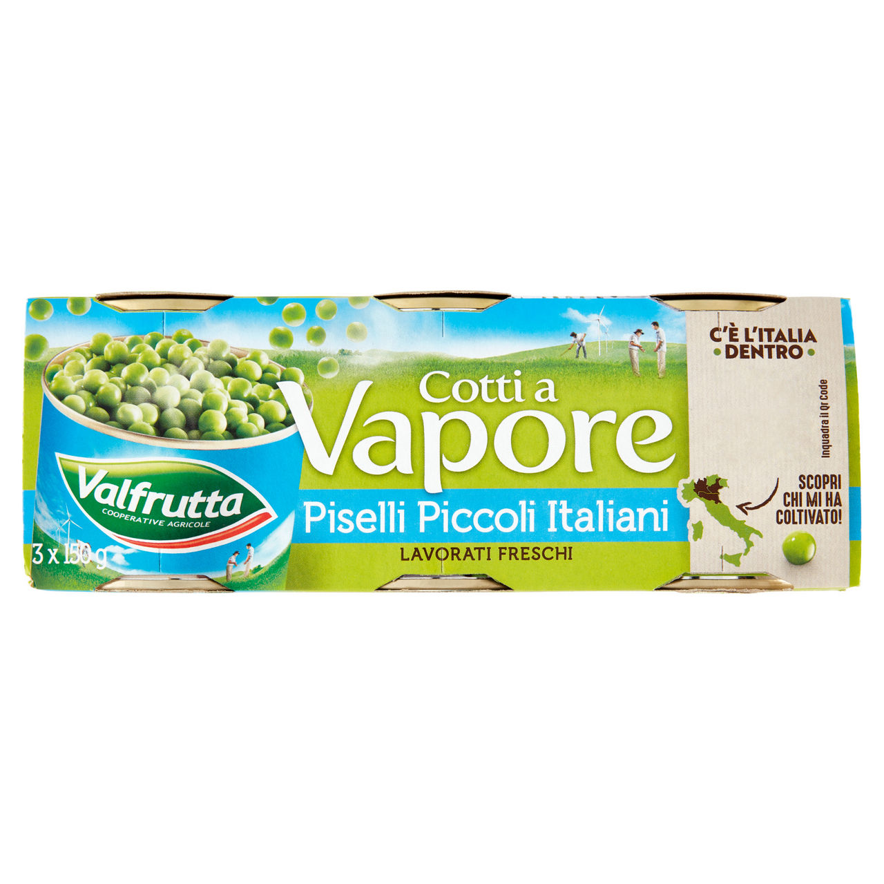 Piselli piccoli italiani cotti a vapore 3 pz x 140 gr