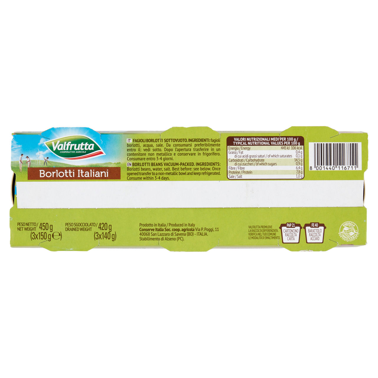Fagioli borlotti italiani cotti a vapore 3 pz x 140 gr - Immagine 41
