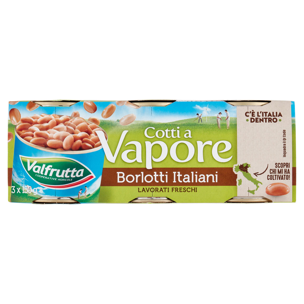 Fagioli borlotti italiani cotti a vapore 3 pz x 140 gr - Immagine 01