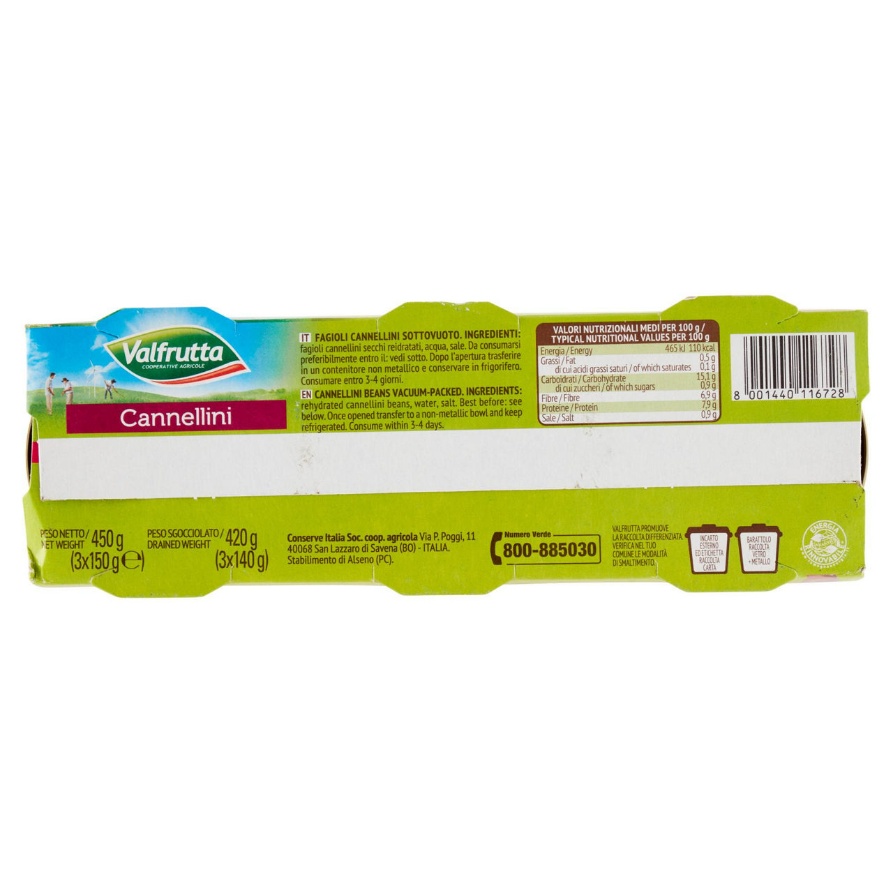 Fagioli cannellini cotti a vapore 3 pz x 140 gr - Immagine 21