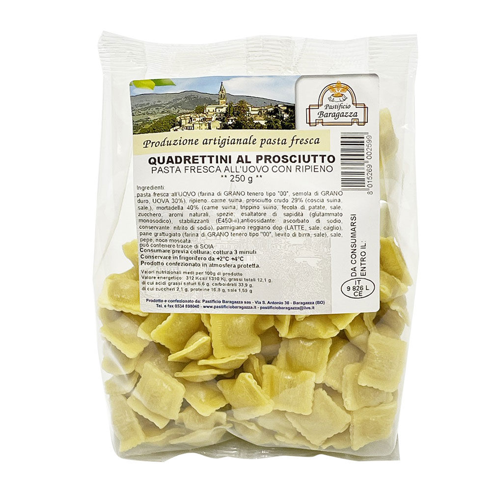 Quadretti freschi al prosciutto 250 gr